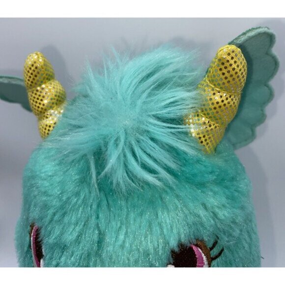 Hallmark Misty The Dragon Plush Stuffed Animal Green Pink Yellow Horns 11 inches - Picture 12 of 12